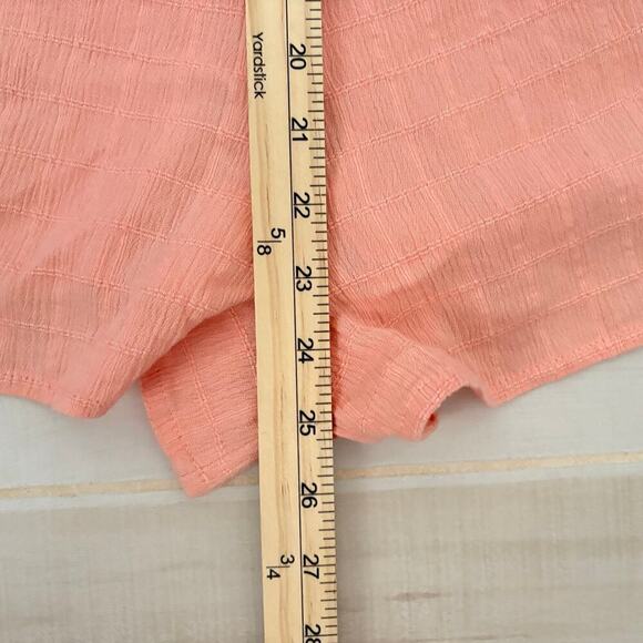 Roxy Size L Another Day Off The Shoulder Romper Linen Blend Coral Beach NWT - Picture 13 of 13